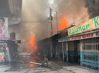Massive Fire Near Madhyamgram Station: One Dead, 15 Shops Destroyed
